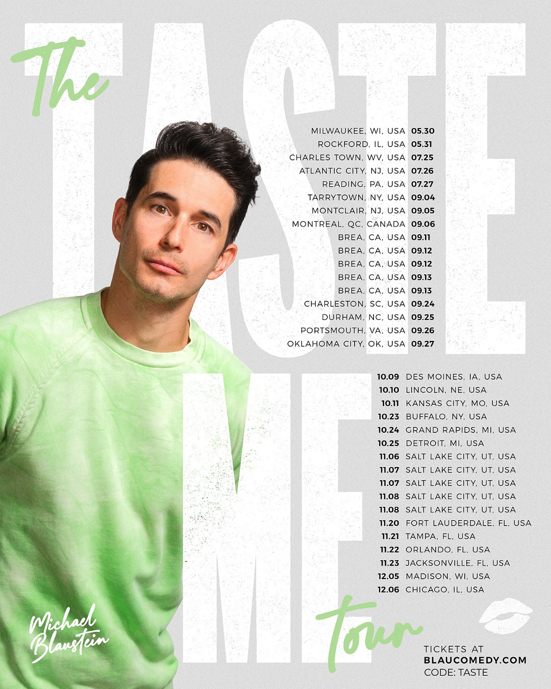 Michael Blaustein The Taste Me Tour Poster 2026